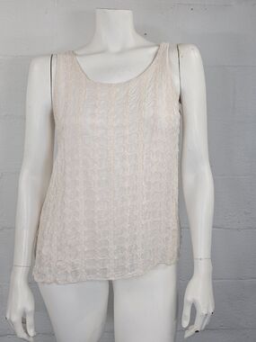 Via Signoria Sleeveless Lace Overlay Tank Top
